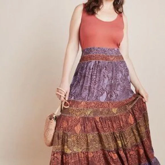 ANTHROPOLOGIE Colima Maxi Tiered Dress - Picture 12 of 12